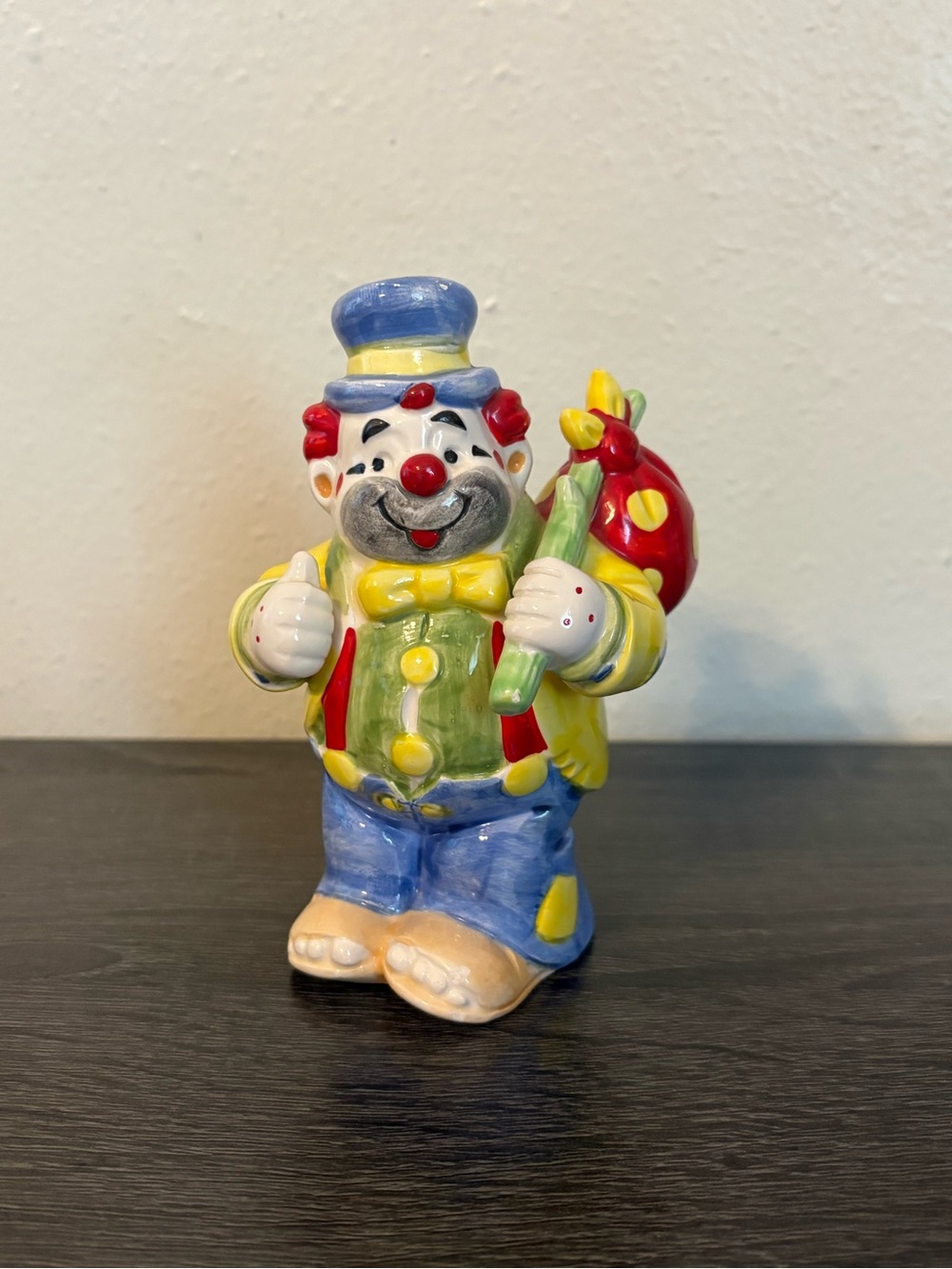Vintage Handpainted Porcelain Clown Trinket/Miniature Figure
